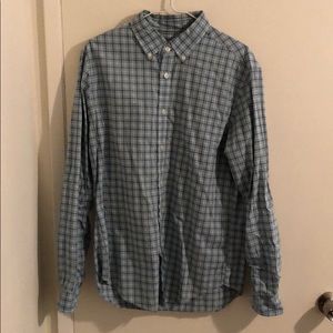Checkered Long Sleeve Button Down Collar Shirt